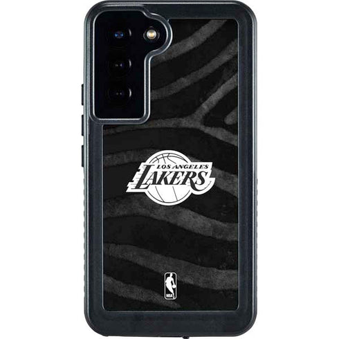 NBA Los Angeles Lakers Black Animal Print Galaxy S23 Plus Waterproof Case