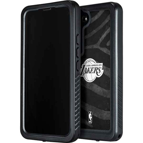 NBA Los Angeles Lakers Black Animal Print Galaxy S23 Plus Waterproof Case