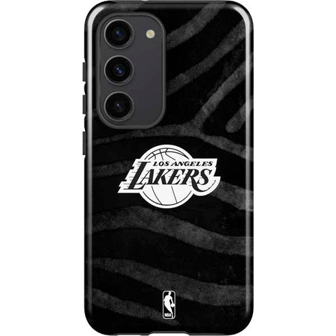 NBA Los Angeles Lakers Black Animal Print Galaxy S23 Pro Case