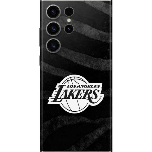 NBA Los Angeles Lakers Black Animal Print Galaxy S23 Ultra Skin