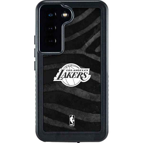 NBA Los Angeles Lakers Black Animal Print Galaxy S23 Waterproof Case