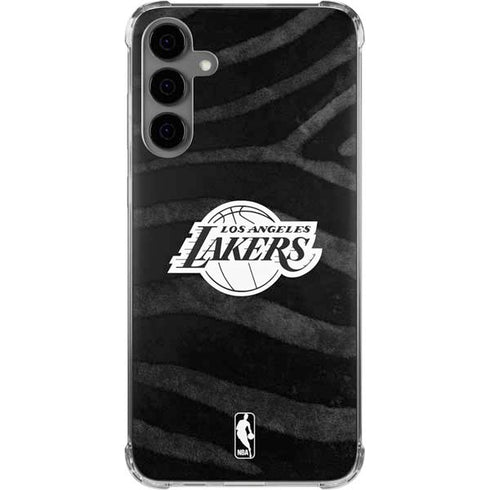 NBA Los Angeles Lakers Black Animal Print Galaxy S24 Plus Clear Case