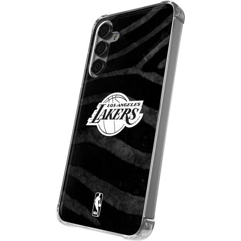 NBA Los Angeles Lakers Black Animal Print Galaxy S24 Plus Clear Case