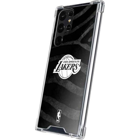 NBA Los Angeles Lakers Black Animal Print Galaxy S24 Ultra Clear Case