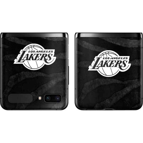 NBA Los Angeles Lakers Black Animal Print Galaxy Z Flip Skin