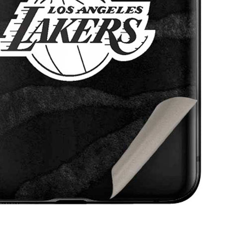 NBA Los Angeles Lakers Black Animal Print Galaxy Z Flip Skin