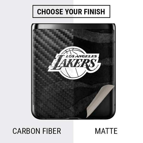 NBA Los Angeles Lakers Black Animal Print Galaxy Z Flip Skin