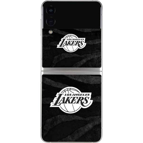 NBA Los Angeles Lakers Black Animal Print Galaxy Z Flip3 5G Skin