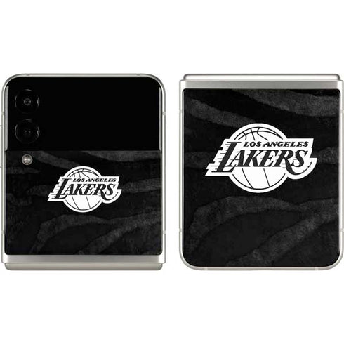 NBA Los Angeles Lakers Black Animal Print Galaxy Z Flip3 5G Skin