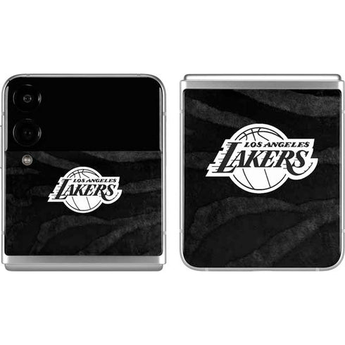 NBA Los Angeles Lakers Black Animal Print Galaxy Z Flip4 5G Skin