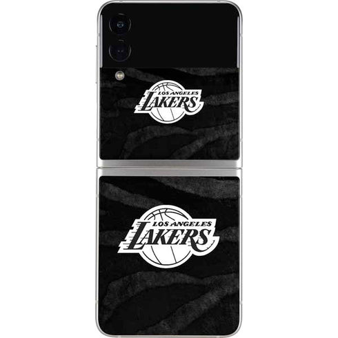 NBA Los Angeles Lakers Black Animal Print Galaxy Z Flip4 5G Skin