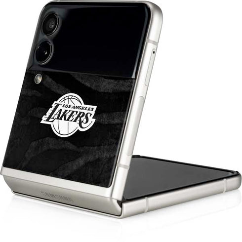 NBA Los Angeles Lakers Black Animal Print Galaxy Z Flip4 5G Skin