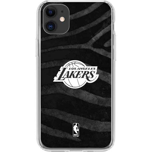 NBA Los Angeles Lakers Black Animal Print iPhone 11 Clear Case