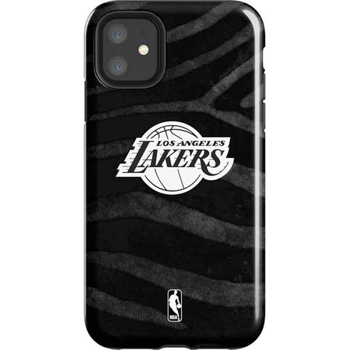 NBA Los Angeles Lakers Black Animal Print iPhone 11 Impact Case
