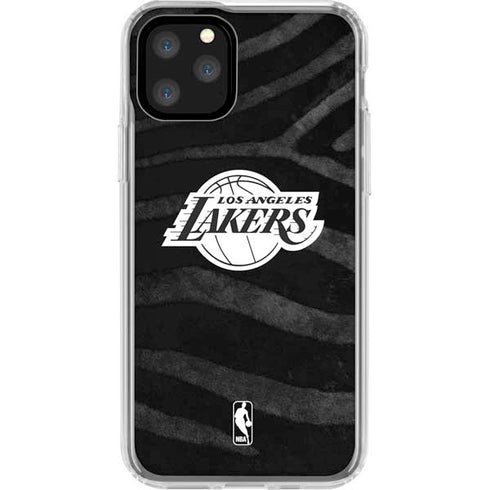 NBA Los Angeles Lakers Black Animal Print iPhone 11 Pro Clear Case