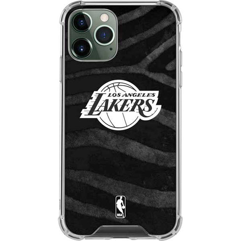 NBA Los Angeles Lakers Black Animal Print iPhone 11 Pro Max Clear Case