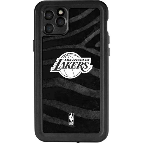 NBA Los Angeles Lakers Black Animal Print iPhone 11 Pro Max Waterproof Case