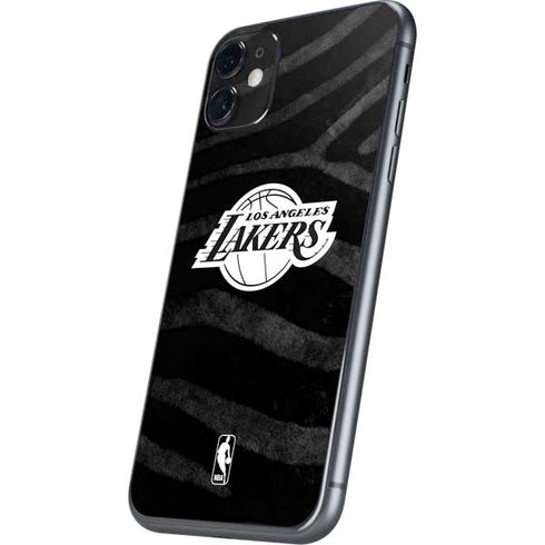 NBA Los Angeles Lakers Black Animal Print iPhone 11 Skin