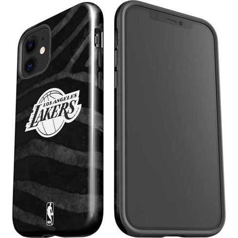 NBA Los Angeles Lakers Black Animal Print iPhone 12 Impact Case