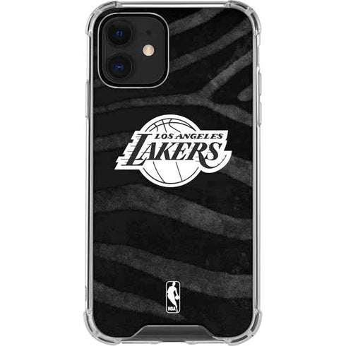NBA Los Angeles Lakers Black Animal Print iPhone 12 Mini Clear Case