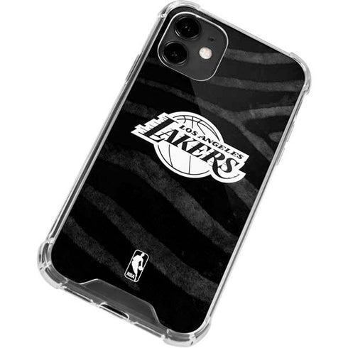 NBA Los Angeles Lakers Black Animal Print iPhone 12 Mini Clear Case