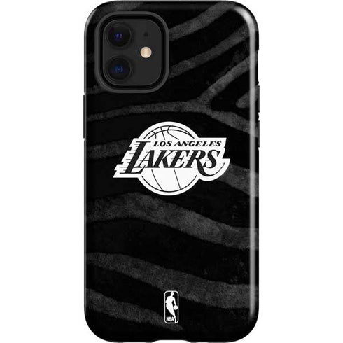 NBA Los Angeles Lakers Black Animal Print iPhone 12 Mini Impact Case