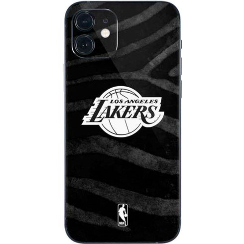 NBA Los Angeles Lakers Black Animal Print iPhone 12 Mini Skin