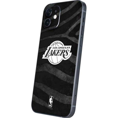 NBA Los Angeles Lakers Black Animal Print iPhone 12 Mini Skin