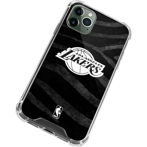 NBA Los Angeles Lakers Black Animal Print iPhone 12 Pro Max Clear Case
