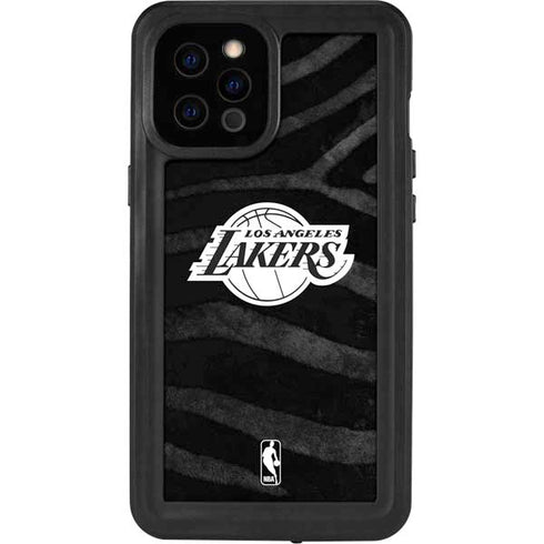 NBA Los Angeles Lakers Black Animal Print iPhone 12 Pro Max Waterproof Case