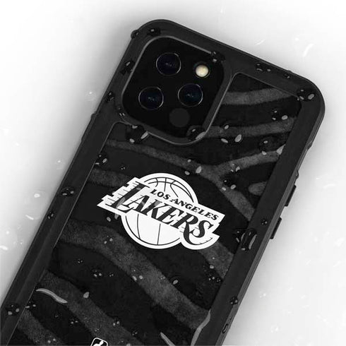 NBA Los Angeles Lakers Black Animal Print iPhone 12 Pro Waterproof Case