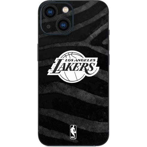 NBA Los Angeles Lakers Black Animal Print iPhone 13 Mini Skin