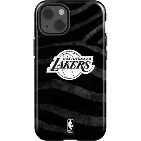 NBA Los Angeles Lakers Black Animal Print iPhone 14 Impact Case