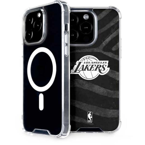 NBA Los Angeles Lakers Black Animal Print iPhone 14 Pro MagSafe Case
