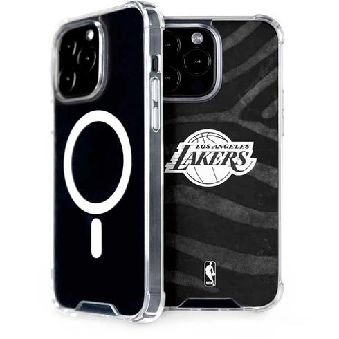 NBA Los Angeles Lakers Black Animal Print iPhone 15 Pro Max MagSafe Case