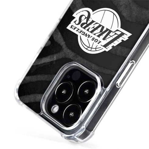 NBA Los Angeles Lakers Black Animal Print iPhone 15 Pro Max MagSafe Case