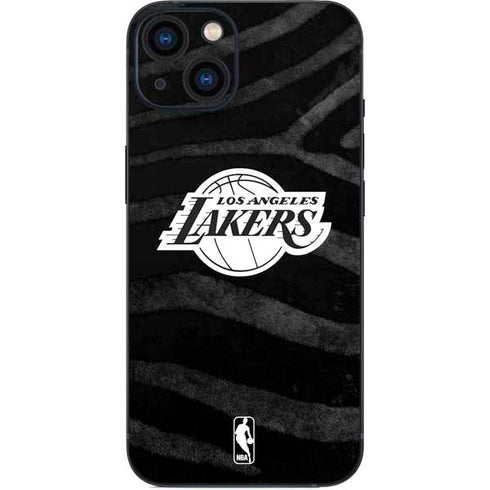 NBA Los Angeles Lakers Black Animal Print iPhone 14 Skin