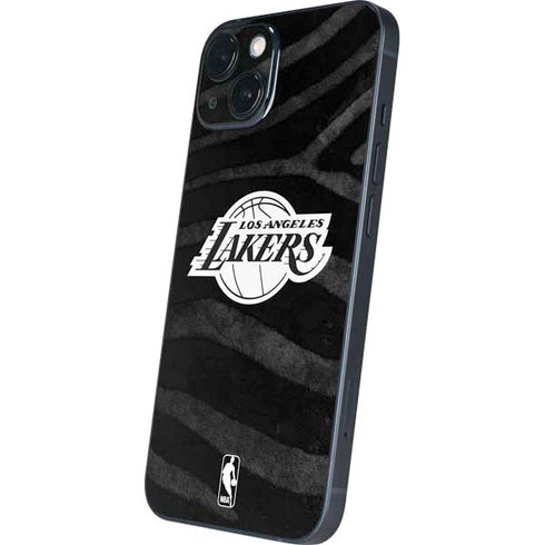 NBA Los Angeles Lakers Black Animal Print iPhone 14 Skin