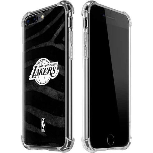 NBA Los Angeles Lakers Black Animal Print iPhone 7/8 Plus Clear Case