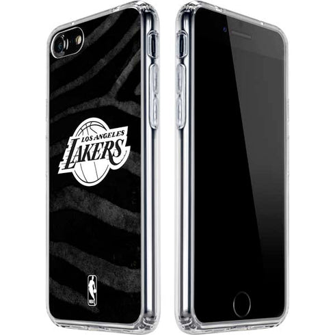 NBA Los Angeles Lakers Black Animal Print iPhone SE (2nd & 3rd Gen) Clear Case