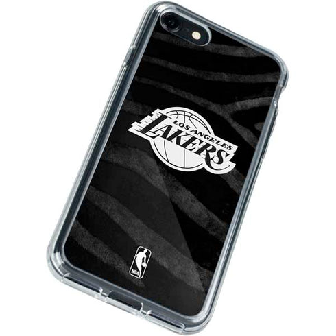 NBA Los Angeles Lakers Black Animal Print iPhone SE (2nd & 3rd Gen) Clear Case