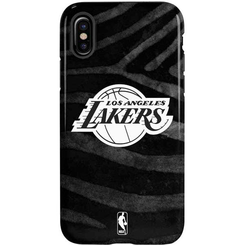 NBA Los Angeles Lakers Black Animal Print iPhone X Pro Case