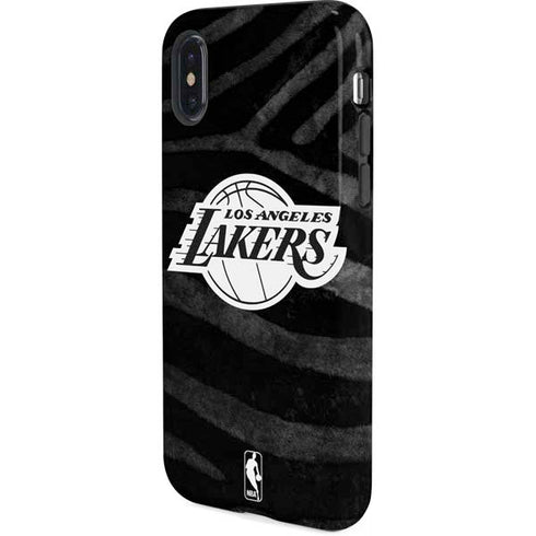 NBA Los Angeles Lakers Black Animal Print iPhone X Pro Case