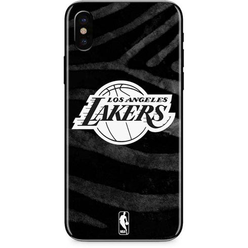 NBA Los Angeles Lakers Black Animal Print iPhone X Skin