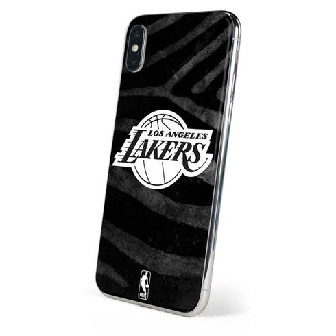 NBA Los Angeles Lakers Black Animal Print iPhone X Skin