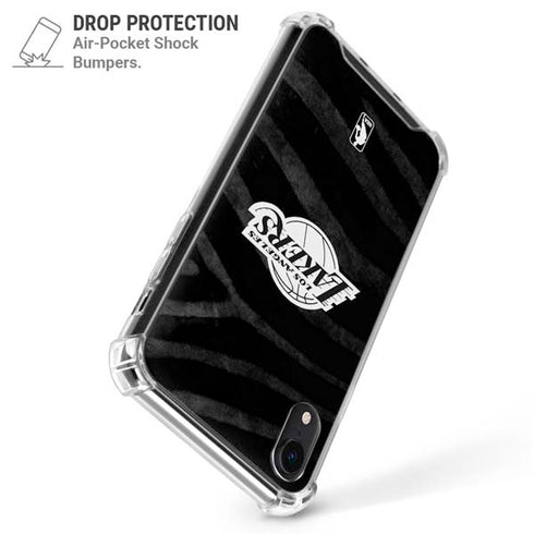 NBA Los Angeles Lakers Black Animal Print iPhone XR Clear Case