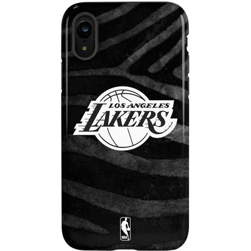 NBA Los Angeles Lakers Black Animal Print iPhone XR Pro Case
