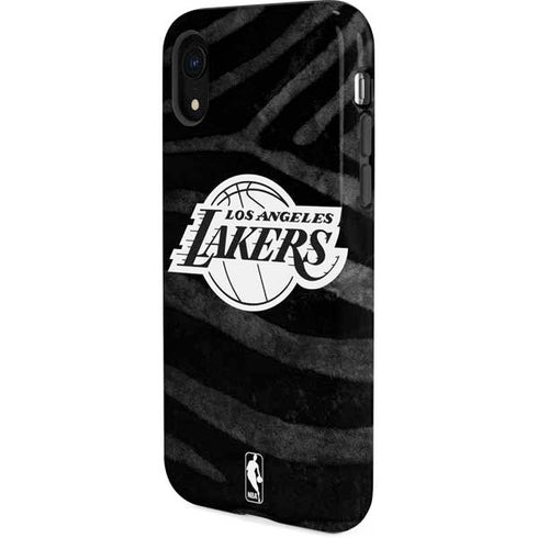 NBA Los Angeles Lakers Black Animal Print iPhone XR Pro Case