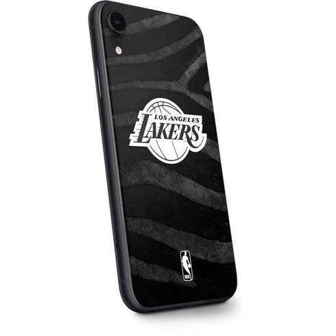 NBA Los Angeles Lakers Black Animal Print iPhone XR Skin