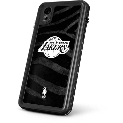 NBA Los Angeles Lakers Black Animal Print iPhone XR Waterproof Case